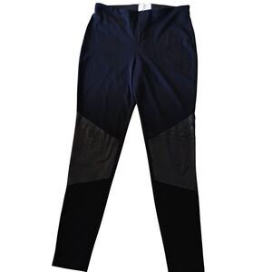 Kendall & Kylie Elegant Black Women's Leggings With Faux Leather Knees Sz M